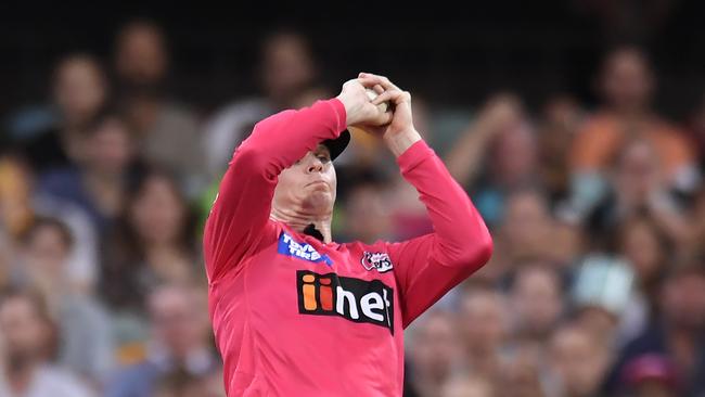 Smith only scored nine runs, but did make a crucial catch to dismiss Marnus Labuschagne. (Photo by Albert Perez/Getty Images)