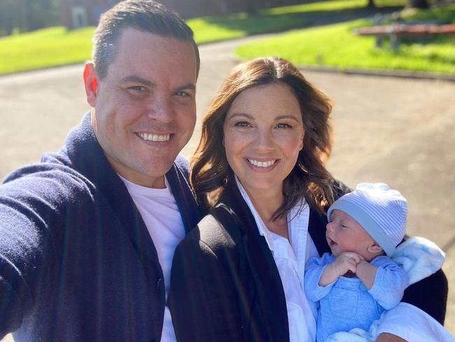 Chris O'Keefe and Yvonne Sampson with their newborn son, Henry