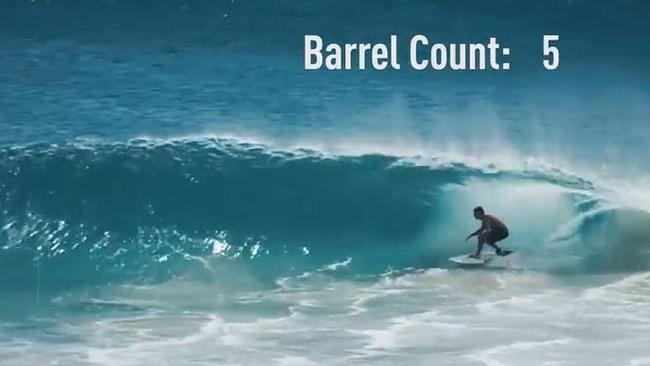 One wave, seven barrels — ten out of ten