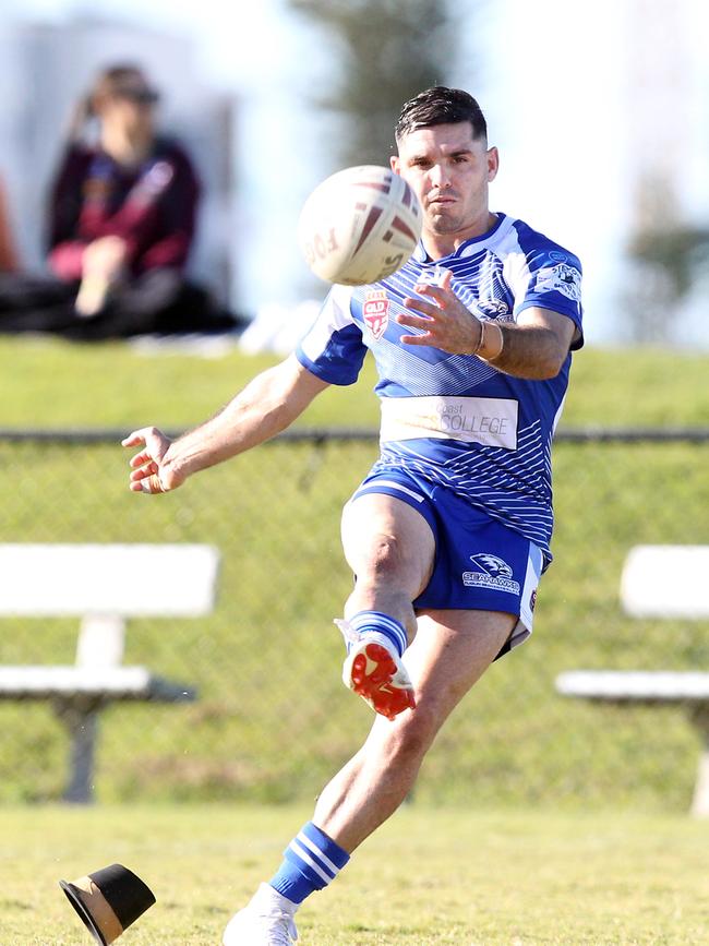 Tugun Seahawks (blue) vs. Southport Tigers at Tugun. Reserve Grade. Blake Ghosn. 6 June 2021 Tugun Picture by Richard Gosling