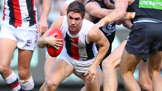 Jade Gresham impressed against Carlton. (Photo by Scott Barbour/Getty Images)