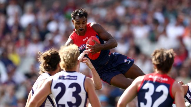 Kysaiah Pickett was flying early at the MCG. (Photo by Jonathan DiMaggio/AFL Photos/via Getty Images)