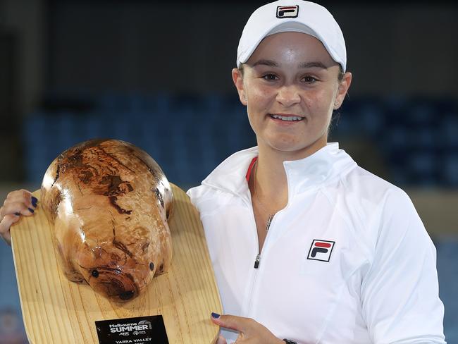 Ash Barty after winning the Yarra Valley Classic. Picture: Michael Klein