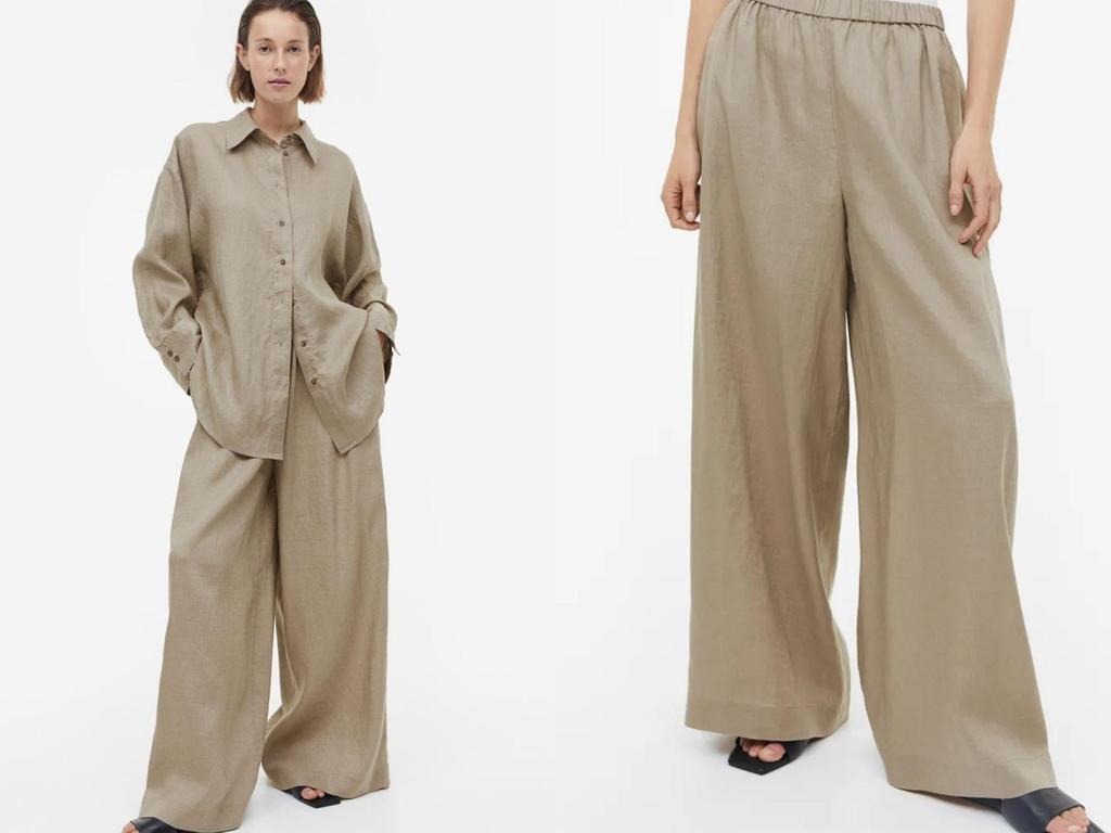 Beige Linen Culottes (Statement Pants)