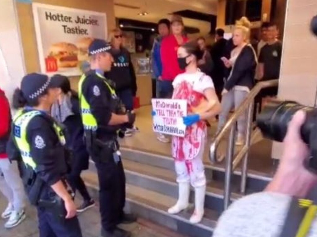 Police were called to the protest in WA. Picture: TikTok / Vganbooty