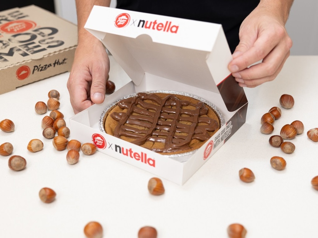 Pizza Hut has announced a surprise new menu item – a giant ‘Loaded Cookie’ with Nutella. Picture: Supplied