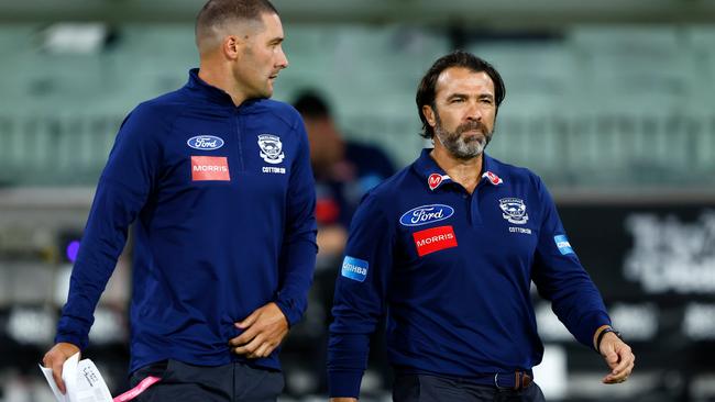 Chris Scott might have a few problems at the Cattery after Geelong recorded back-to-back defeats. Picture: Dylan Burns/AFL Photos via Getty Images)