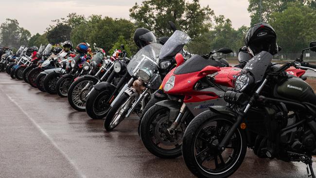 Darwin's motorbike community at the NT Motorcycle Centre to raise money and awareness for the Salvation Army's annual Christmas Toy Ride. Picture: Pema Tamang Pakhrin