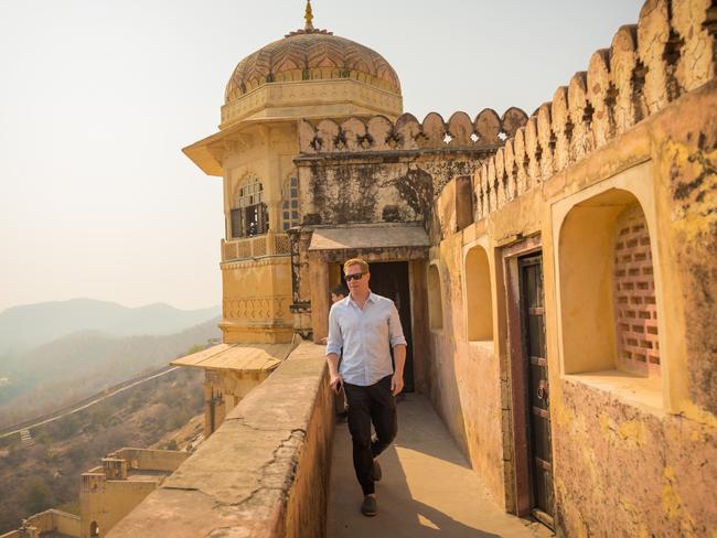 David Knowles, exploring the Amber Fort in Jaipur. Picture: Adityendra Solanki