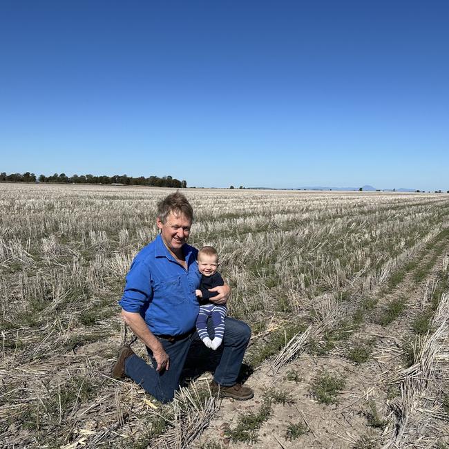 Moree grain grower Matthew Madden, with grandson Jack.