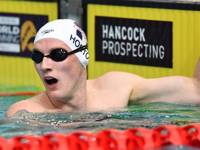 Mack Horton after the 800m freestyle on Tuesday night. Picture: AAP