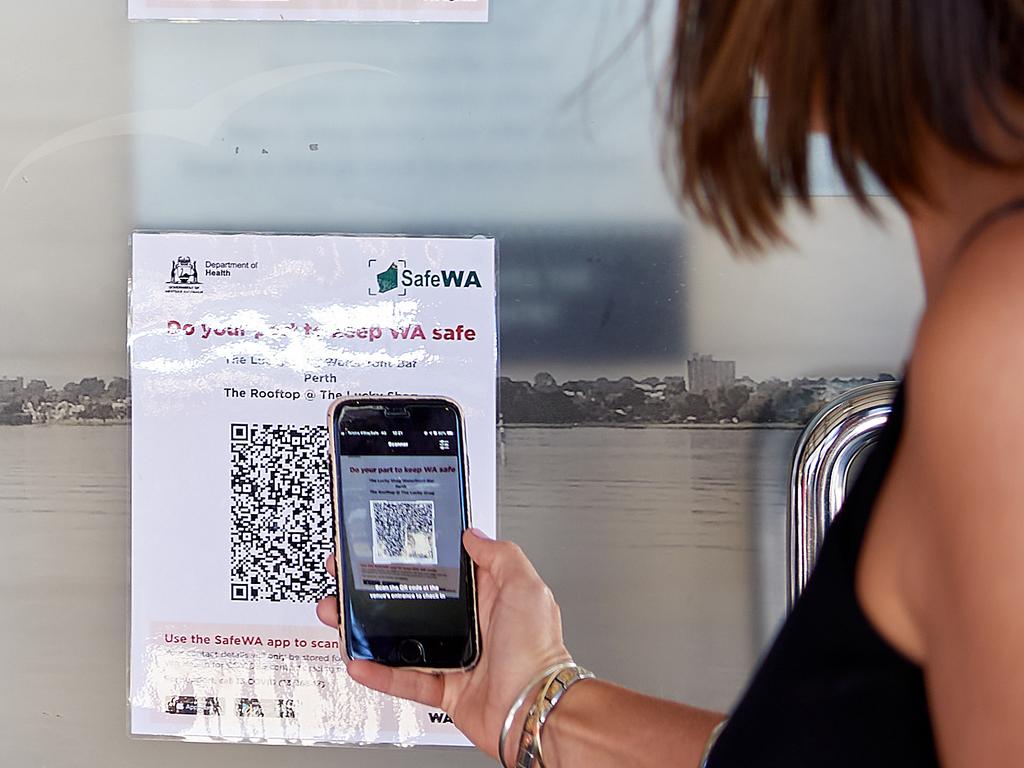 The SafeWA app is supposed to be confidential and only used by health authorities for contact tracing. Picture: Stefan Gosatti / Getty Images