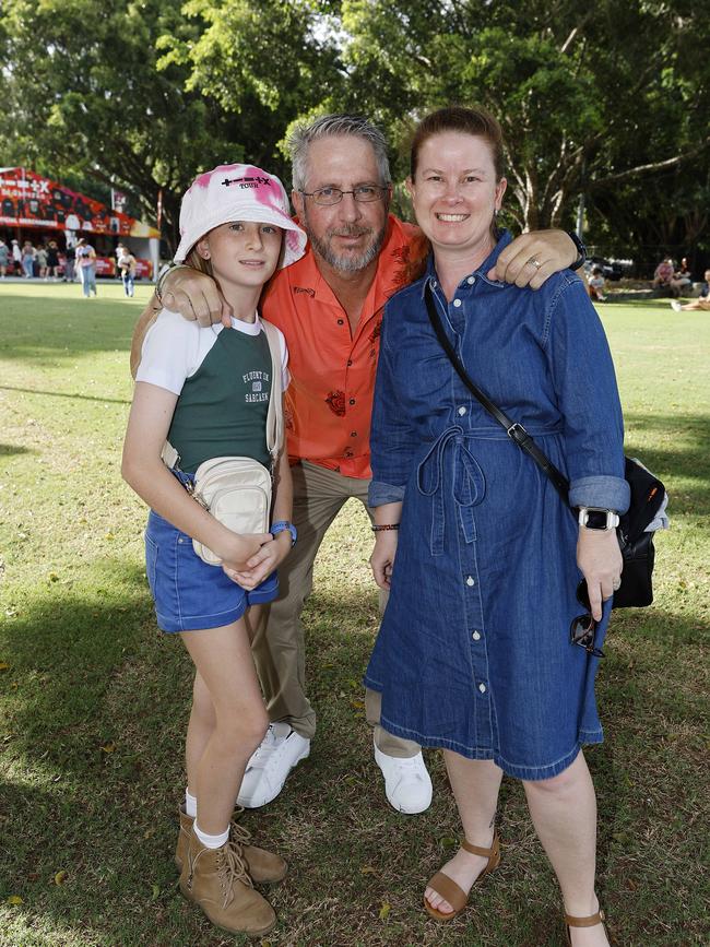 Natasha Knipler, Mark Knipler and Amanda Knipler at the Ed Sheeran concert at Suncorp Stadium. Picture: Josh Woning