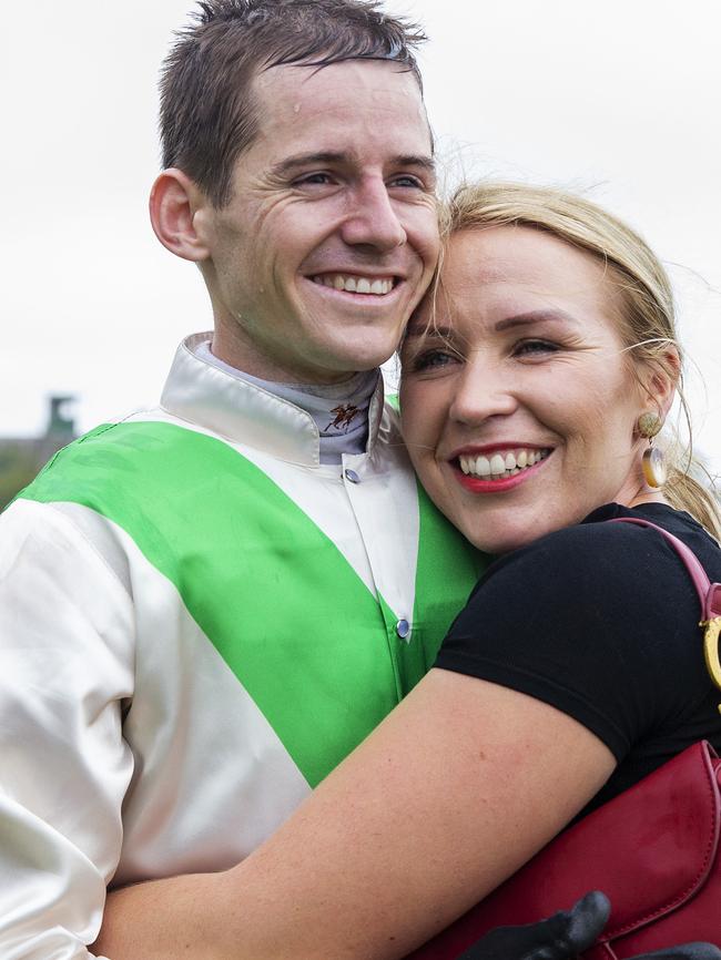 Cunningham and Collett embrace after winning on Australia Day.