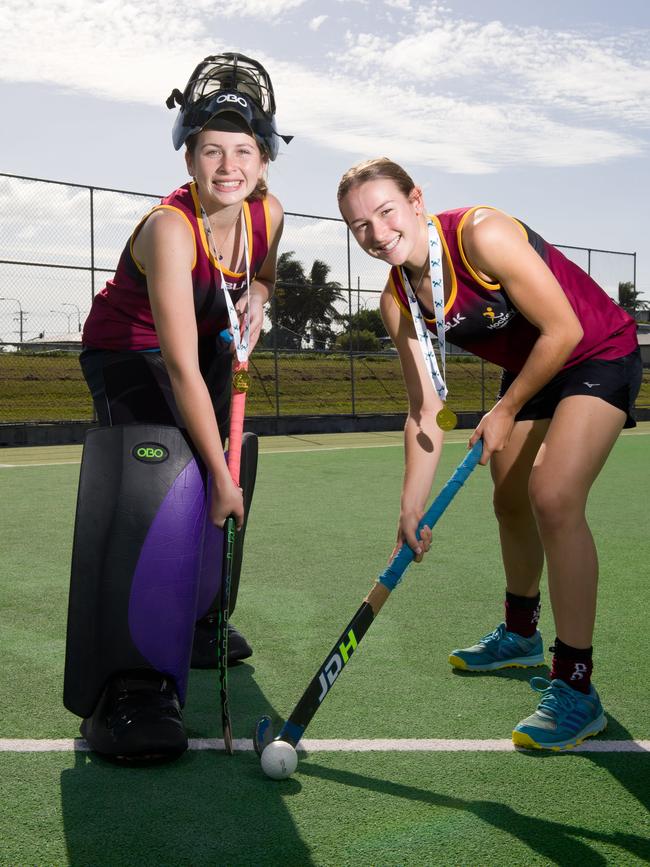 Mackay hockey players Jordan Bliss and Claire Colwill.