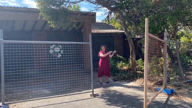 Local MP Nat Cook at the abandoned house at Buchanan Grove, Reynella East. Picture: Nat Cook