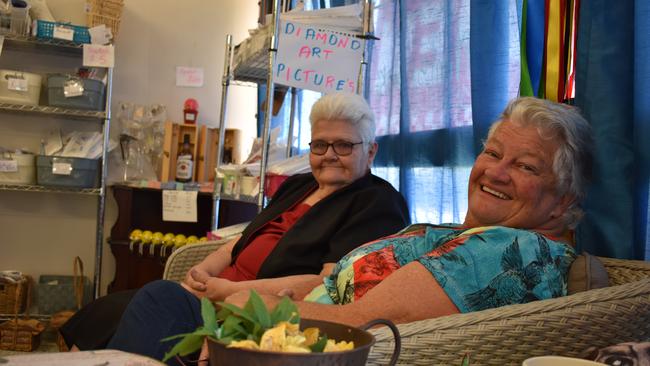 LITTLE HOBBY SHOP:l Sue Dowe and Loris Doessel working at the recently opened Treasure Trove in Mundubbera. Picture: Sam Turner