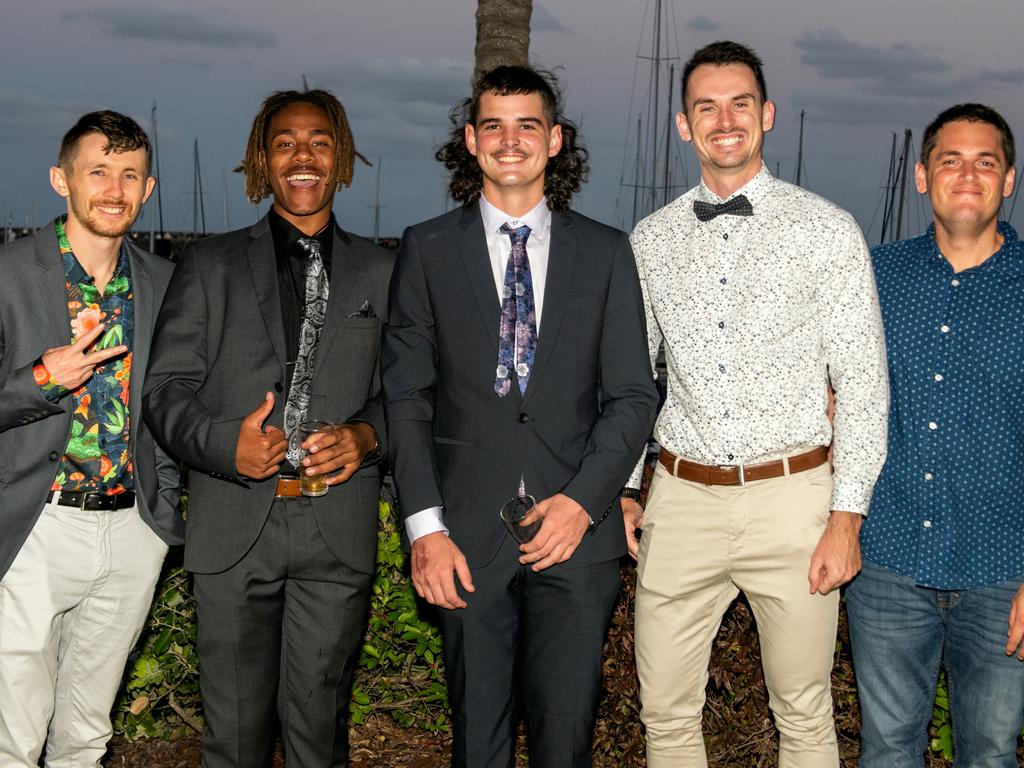 Jan Weekes, Emarson Youse, Kash Radnedge, BlakeNorth and Gavin Markwell from Carlisle Adventist College at Mantra, Mackay Harbour. Picture: Michaela Harlow
