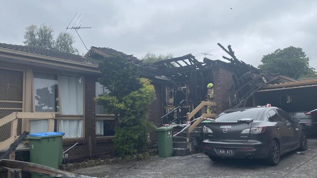 Firefighters at the scene on Tuesday morning.