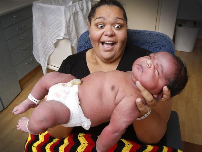 Baby Brian Liddle Junior surprised even mum, Natashia Corrigan. Picture: David Caird