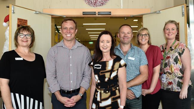 Dr Denise MacGregor, Health Minister Steven Miles, Attorney-General Yvette D'Ath, Dr David Whybrew, nursing director Michelle Goodwin and Kaleigh Leggett