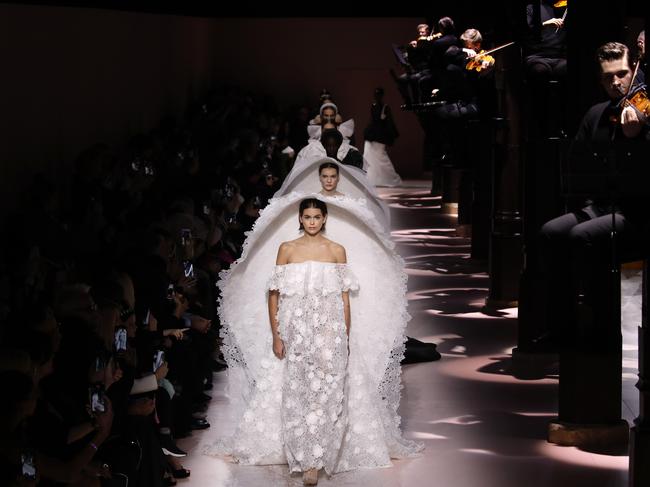 A runway of Givenchy brides! Picture: AP