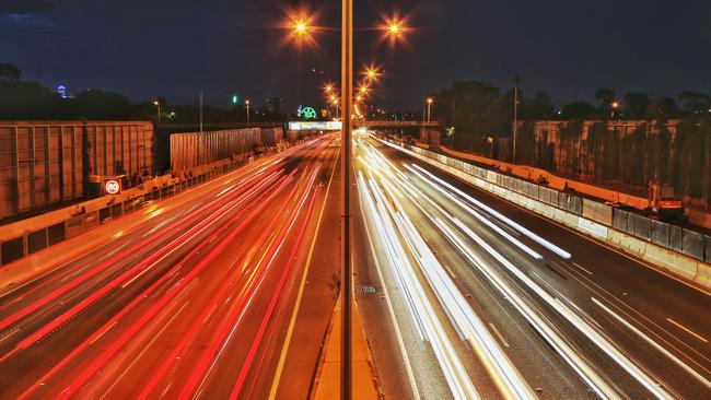 Police conducted a seven-hour operation along CityLink ramps. Picture: Hamish Blair