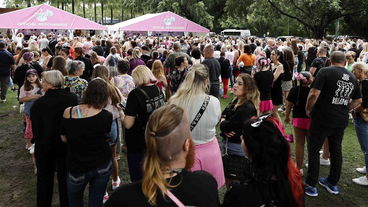 Fans pictured at Suncorp Stadium to see Pink in concert, Brisbane 16th February 2024. (Image/Josh Woning, J&amp;A Photography)