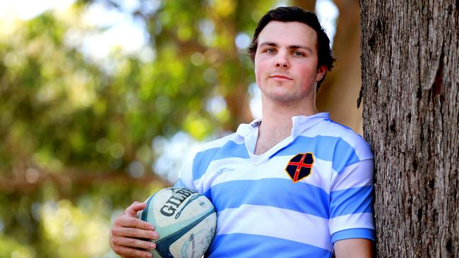 Former The King’s School FirstXV vice-captain Matthew Minogue has earned a prestigious rugby scholarship with Bond University. Picture: Angelo Velardo