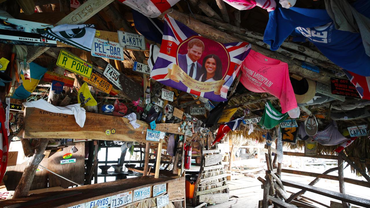 Inside the floating bar, which sits off the coast of Jamaica.* Picture: PinPep/Cover Images/AAP