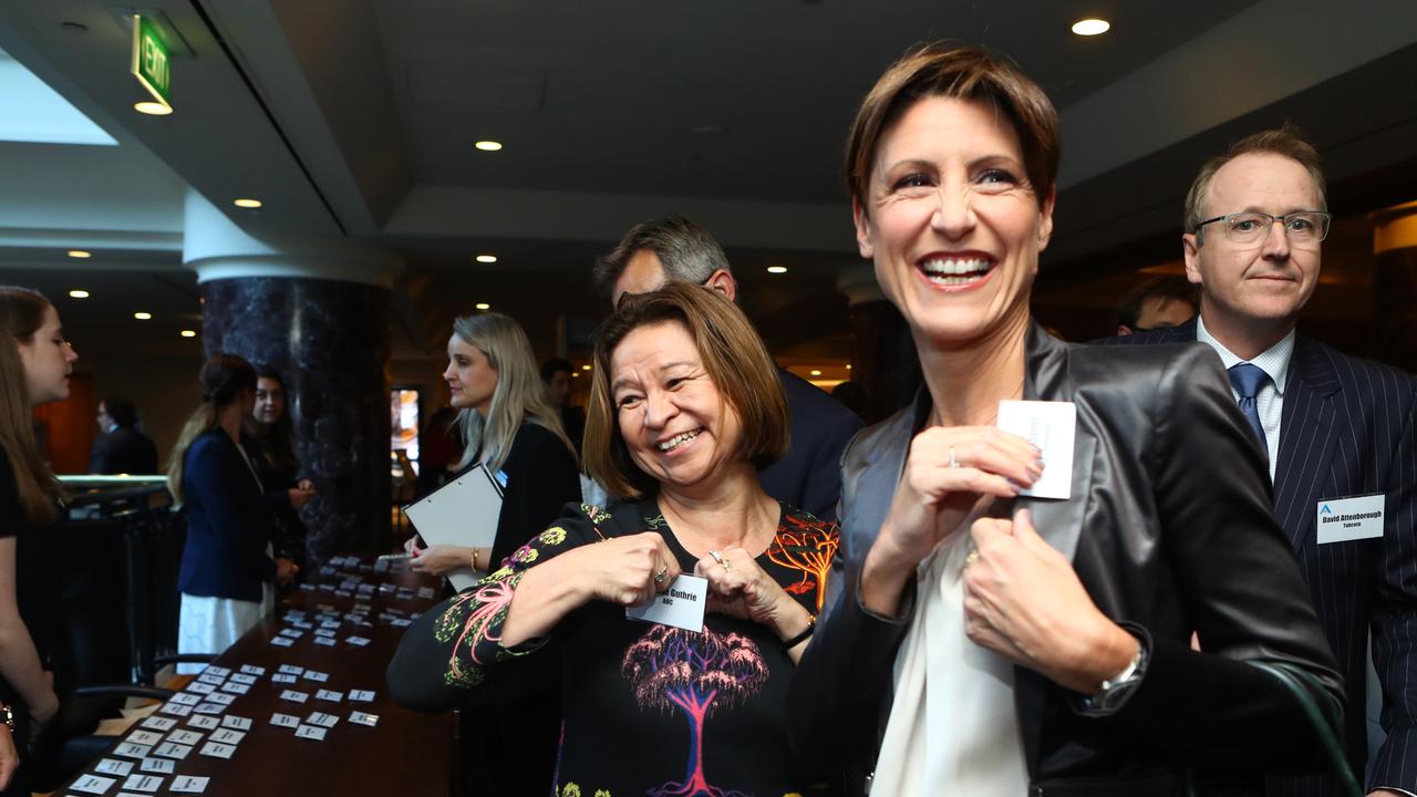 Michelle Guthrie (left) reportedly defended Emma Alberici from attacks made by ABC chairman Justin Milne.