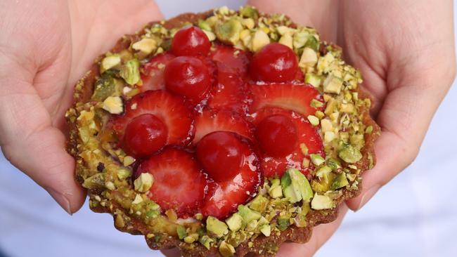 A strawberry and pistachio tart. Picture: Jenifer Jagielski