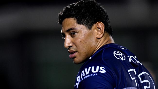 Jason Taumalolo of the Cowboys during the NRL Trial Match between the Brisbane Broncos and the North Queensland Cowboys at Moreton Daily Stadium on February 27, 2021 in Brisbane, Australia. (Photo by Bradley Kanaris/Getty Images)