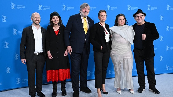 Fabian Gasmia, Lily Brett, Stephen Fry, Julia von Heinz, Lena Dunham and Zbigniew Zamachowski pose at the 74th Berlinale International Film Festival Berlin. Picture: Stephane Cardinale