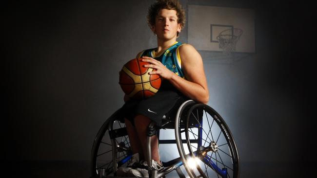 Dylan Alcott, a Brighton Grammar student, before winning gold at the 2008 Beijing Paralympics.