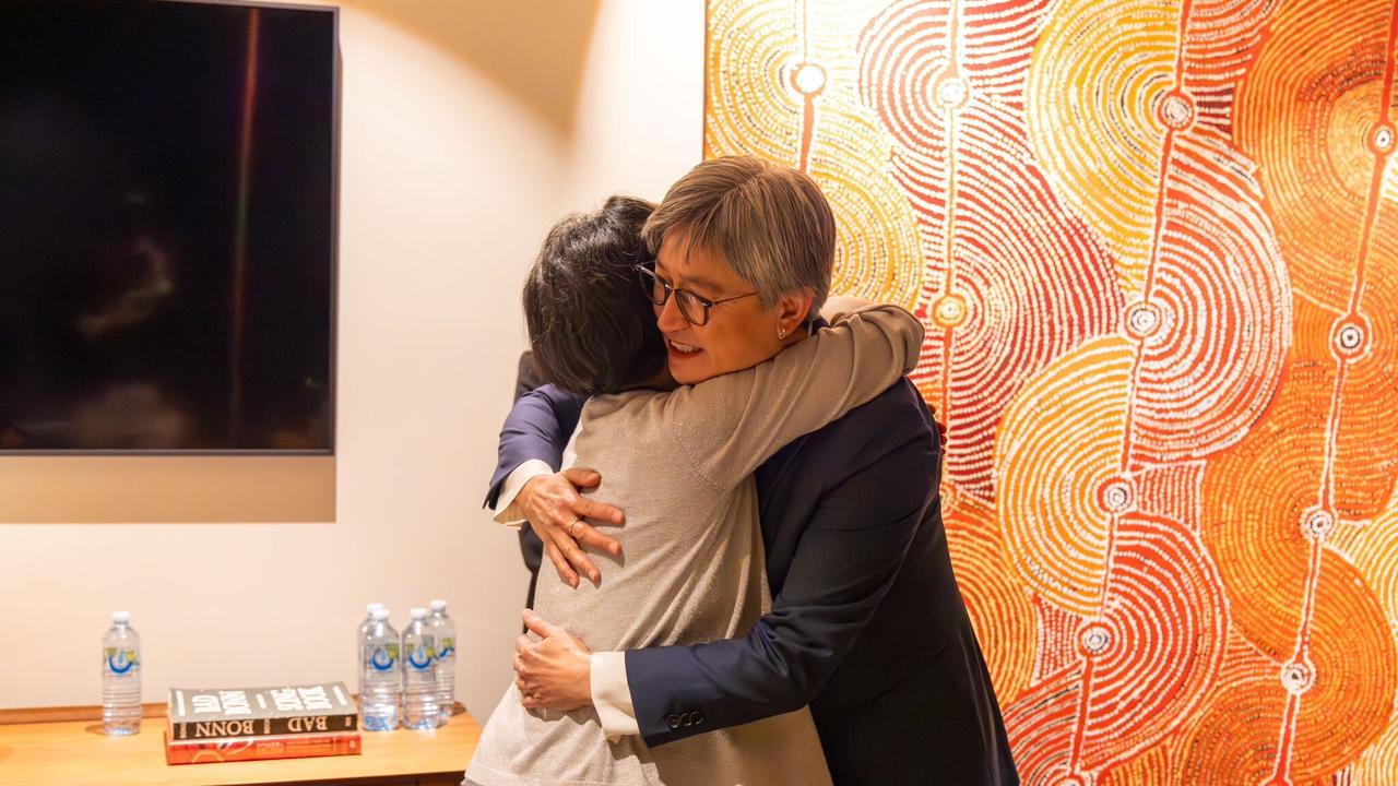 Penny Wong welcomes journalist Cheng Lei back into Australia after over three years in Chinese detention. Picture: Twitter