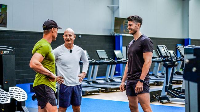 Personal trainer Tom Cleary on right with Peter Gutwein. 12 week challenge. Picture: Manuel Freudenmann