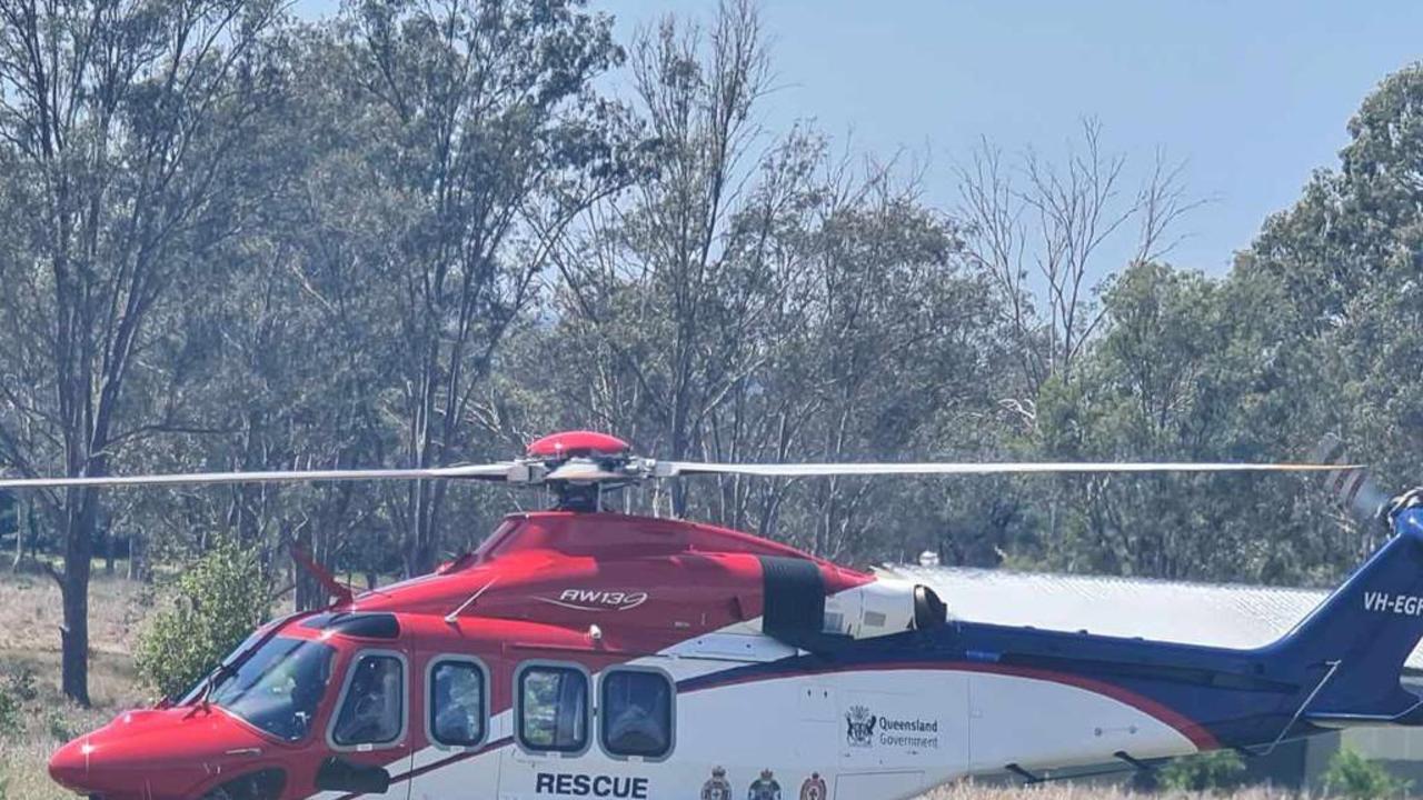 A rescue helicopter has rushed to a Queensland skydiving hotspot following a mid-air collision between two skydivers Sunday. Picture: Supplied / Jeff Stephens.