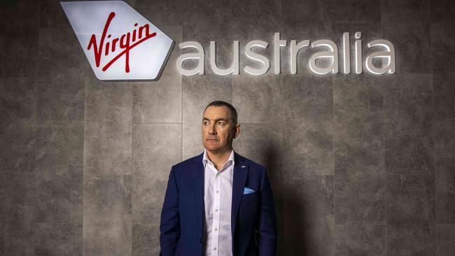 Virgin Australia CEO Paul Scurrah says Virgin has no intention of withdrawing from the business class market and leaving the premium service to its bigger rival Qantas. Photo: Glenn Hunt / The Australian