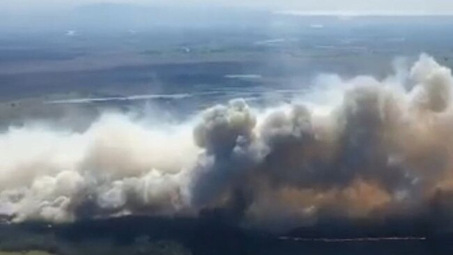 A fire burns at Verges Creek, east of Kempsey. Picture: Supplied