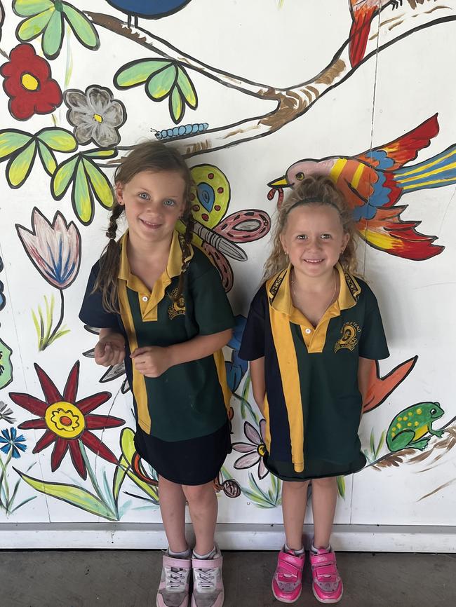 My First Year 2023: Brookstead State School Prep students Layla (left) and Aurora.