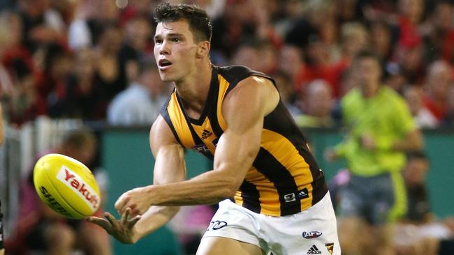 The Hawks are dreaming of more Jaeger O’Meara in 2018 — a lot more. Picture: George Salpigtidis