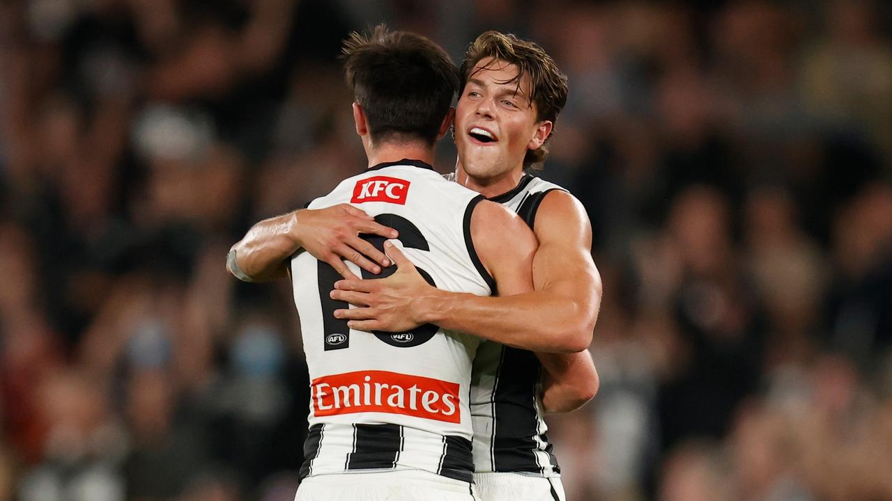 Patrick Lipinski and the Pies are celebrating their big and small successes under new coach Craig McRae. Picture: Getty Images