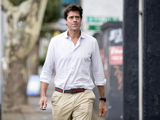 AFL chief executive Gillon McLachlan claims Gillard cleared West Coast of “conduct unbecoming”. Picture: Sarah Matray