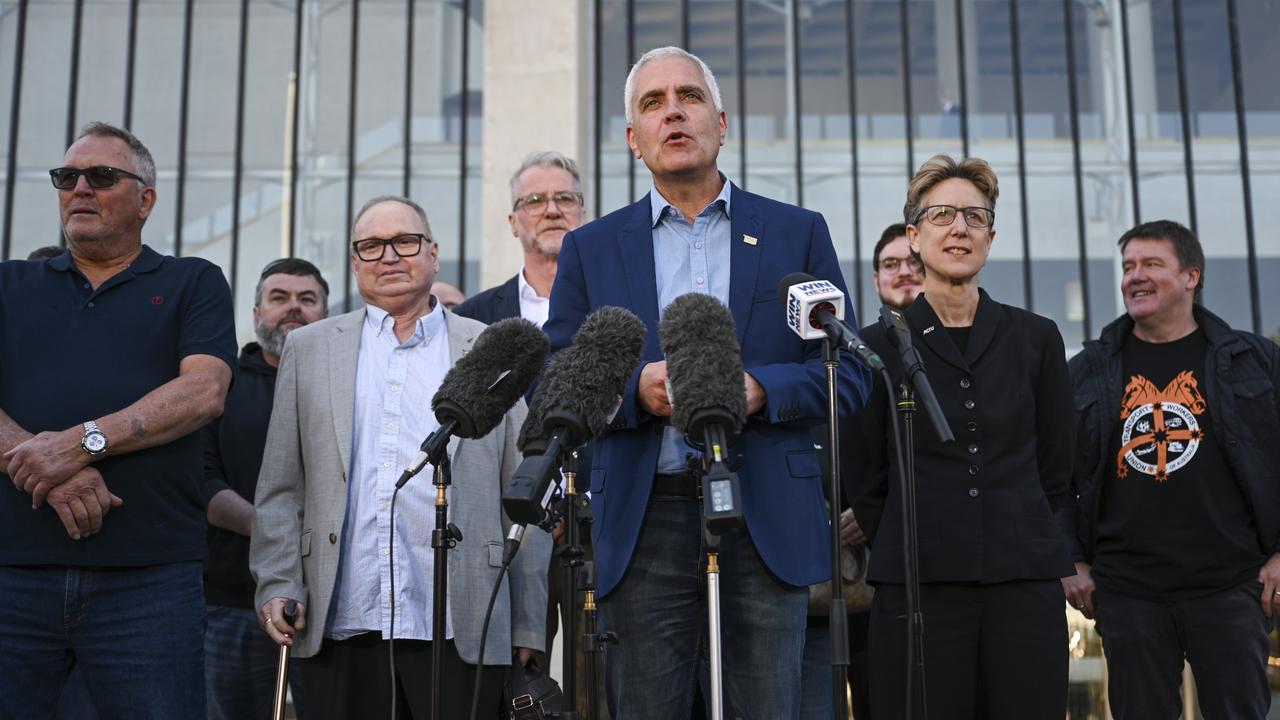 Qantas workers and union officials celebrated the High Court ruling in Canberra on Wednesday. Picture: NCA NewsWire / Martin Ollman