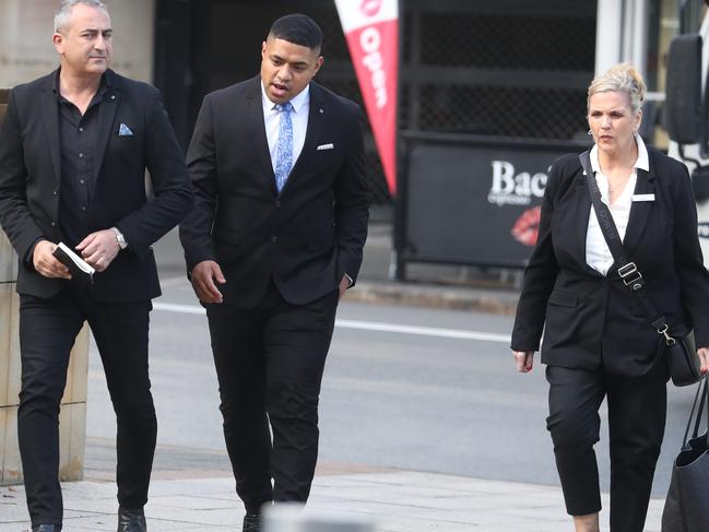 Manase Fainu (centre) is expected to face a two-week trial. Picture: John Grainger