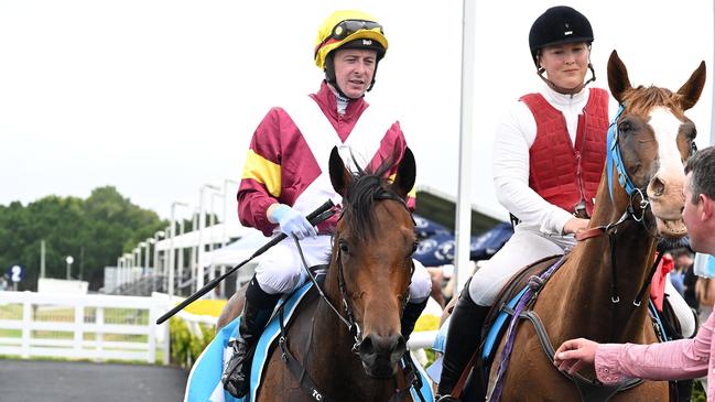 Harry Coffey brings Arabian Summer back to the winner’s stall. Picture: Grant Peters/Trackside Photography