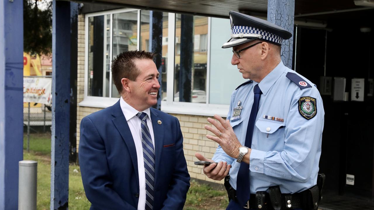 Police Minister Paul Toole (l) with South West Metropolitan Region Commander Assistant Commissioner Stuart Smith. Picture: supplied