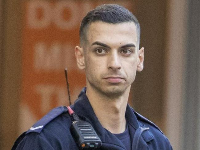 NSW Police officer Beau Lamarre-Condon handed himself into Bondi Police Station on Friday. Picture: Liam Mendes