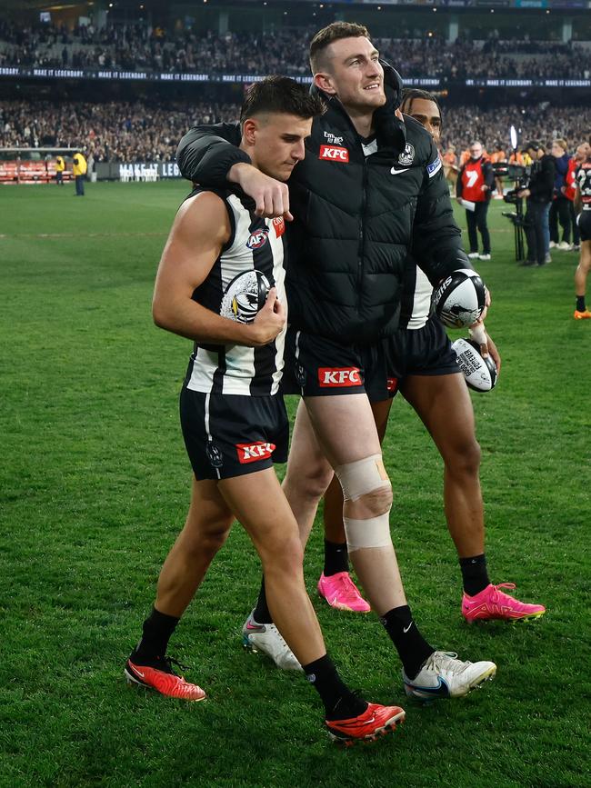 McStay appears to know his fate, deep down. (Photo by Michael Willson/AFL Photos via Getty Images)